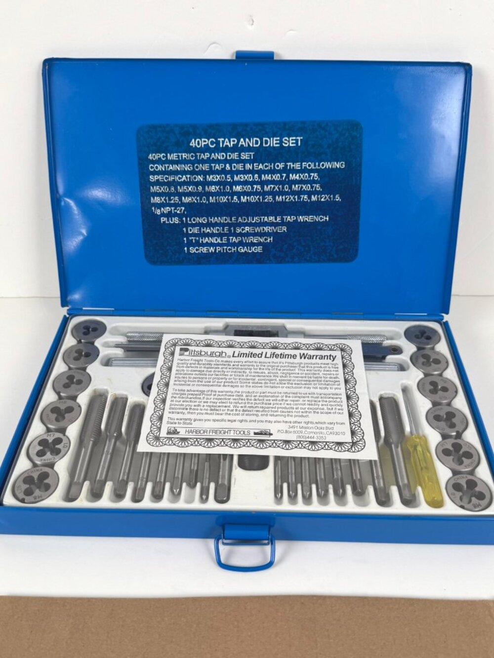 Pittsburgh 40 Piece Metric Tap & Die Set MC-126